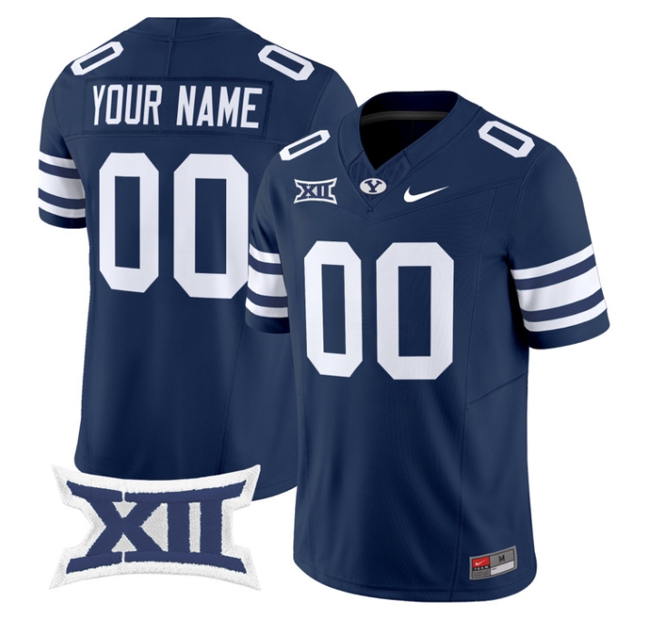 Custom BYU Cougars 2024 Vapor Limited Football Jersey - All Stitched  NAVY