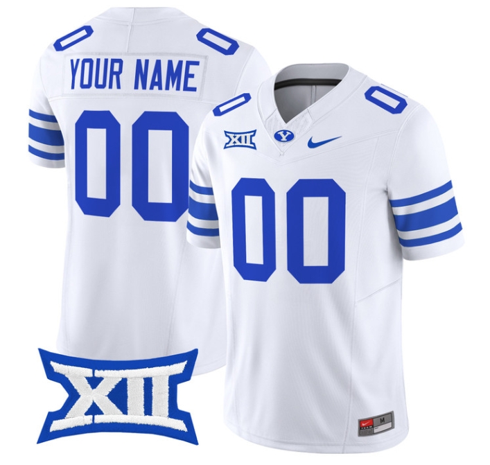 Custom BYU Cougars 2024 Vapor Limited Football Jersey - All Stitched  WHITE