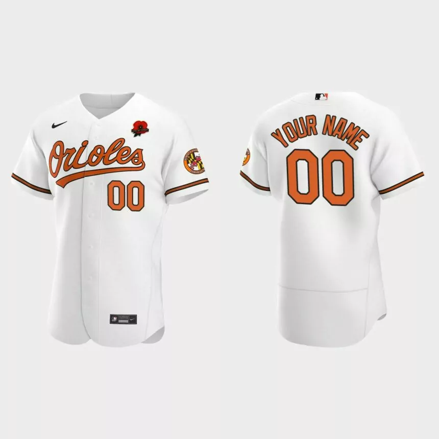 Custom Baltimore Orioles 2021 Memorial Day Authentic Jersey – White