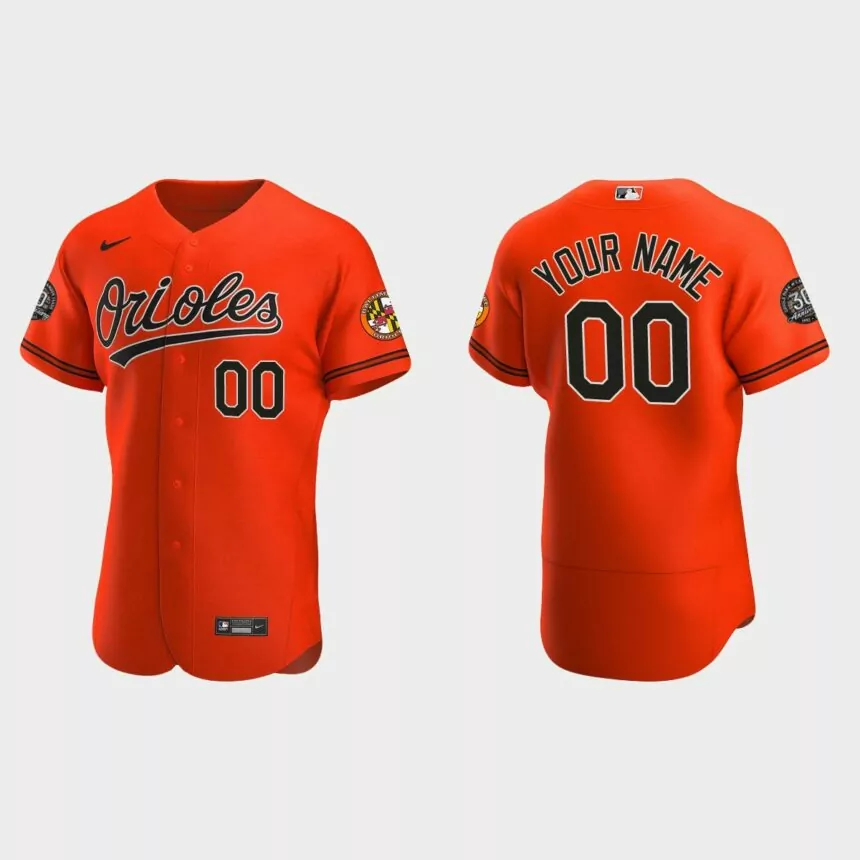Custom Baltimore Orioles 30th Anniversary Authentic Jersey – Orange