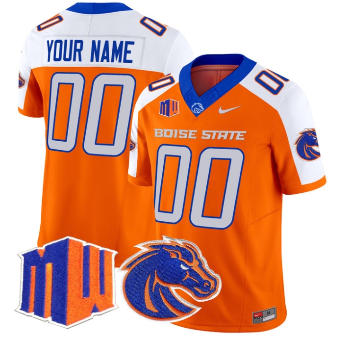 Custom Boise State Broncos 2024 Vapor Limited  Football Jersey - All Stitched  ORANGE ALTERNATE