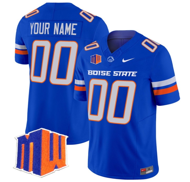 Custom Boise State Broncos 2024 Vapor Limited  Football Jersey - All Stitched  ROYAL