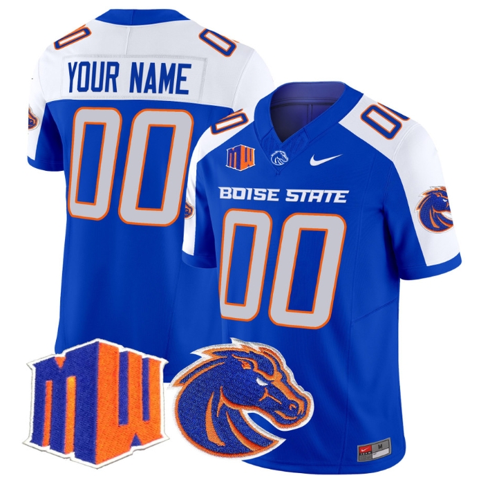 Custom Boise State Broncos 2024 Vapor Limited  Football Jersey - All Stitched  ROYAL ALTERNATE