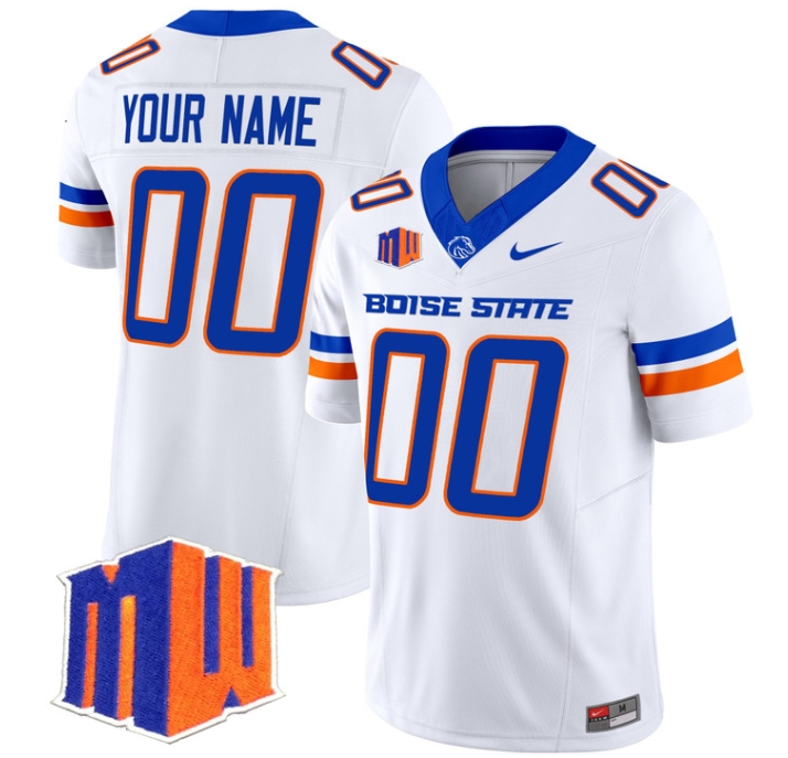 Custom Boise State Broncos 2024 Vapor Limited  Football Jersey - All Stitched  WHITE