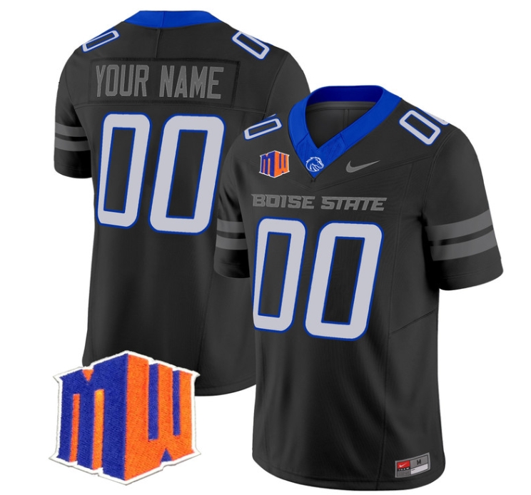 Custom Boise State Broncos 2024 Vapor Limited  Football Jersey - All Stitched BLACK