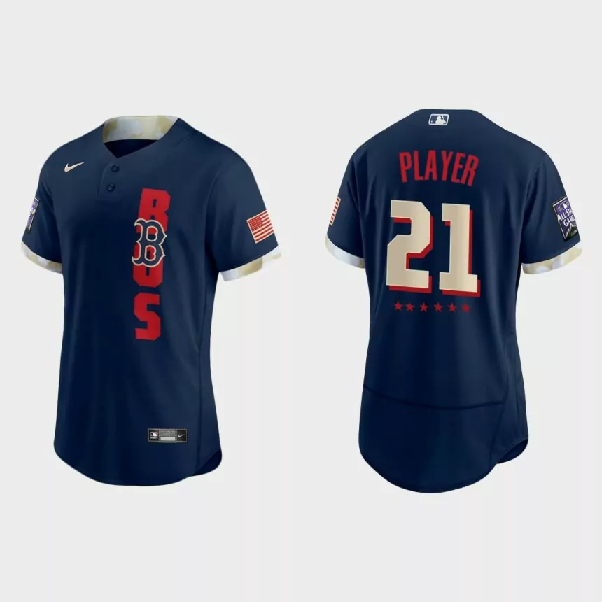 Custom Boston Red Sox 2021 MLB All-Star Game Authentic Jersey – Navy