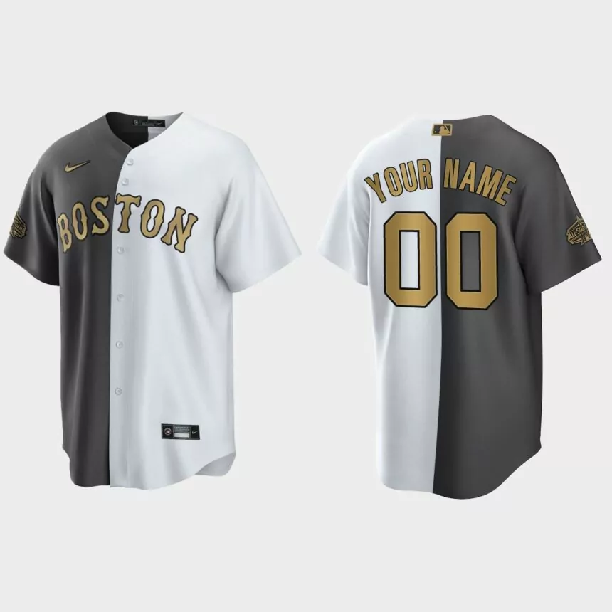Custom Boston Red Sox 2022 MLB All-Star Game Split Jersey – White Charcoal