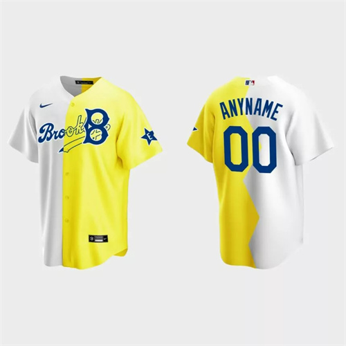Custom Brooklyn Dodgers 2022 MLB All-Star Celebrity Softball Game Split Jersey – White Yellow.jpg