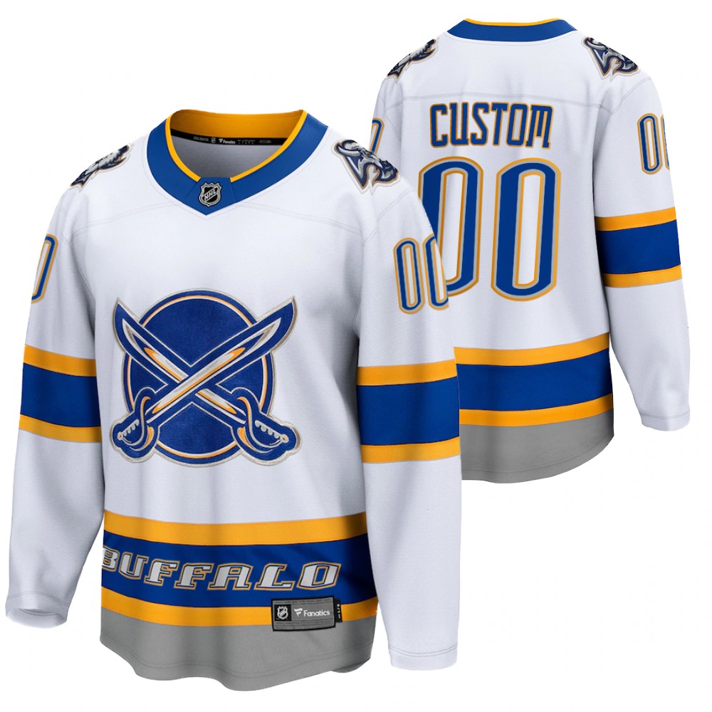 Custom Buffalo Sabres 2021 Reverse Retro White Men Jersey Special Edition