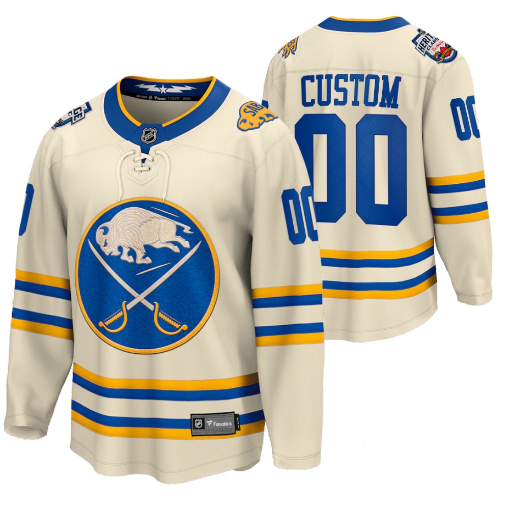 Custom Buffalo Sabres 2022 Heritage Classic Cream Jersey
