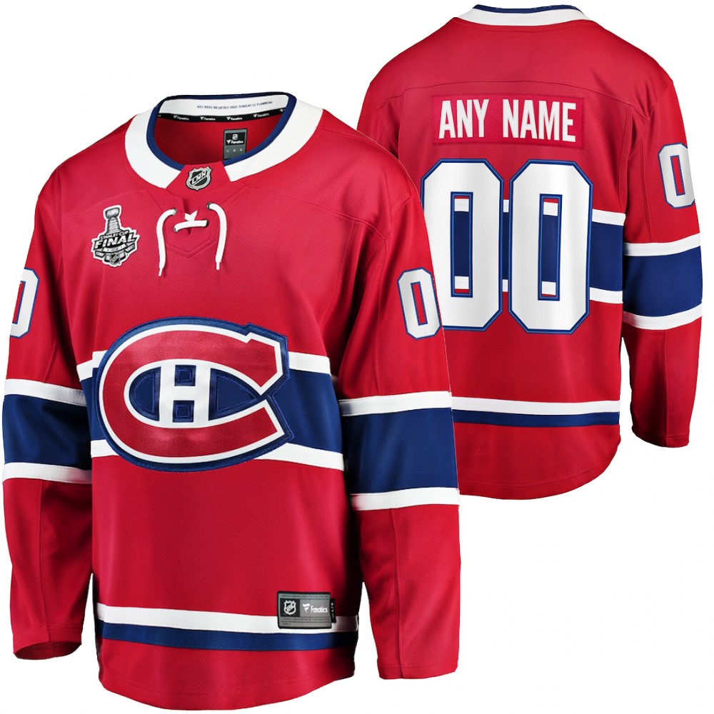 Custom Canadiens 2021 Stanley Cup Final Red Jersey Home