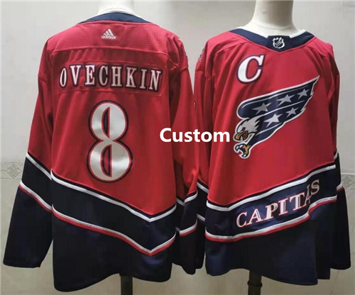 Custom Capitals Red 2020-21 Reverse Retro Adidas Jersey_副本