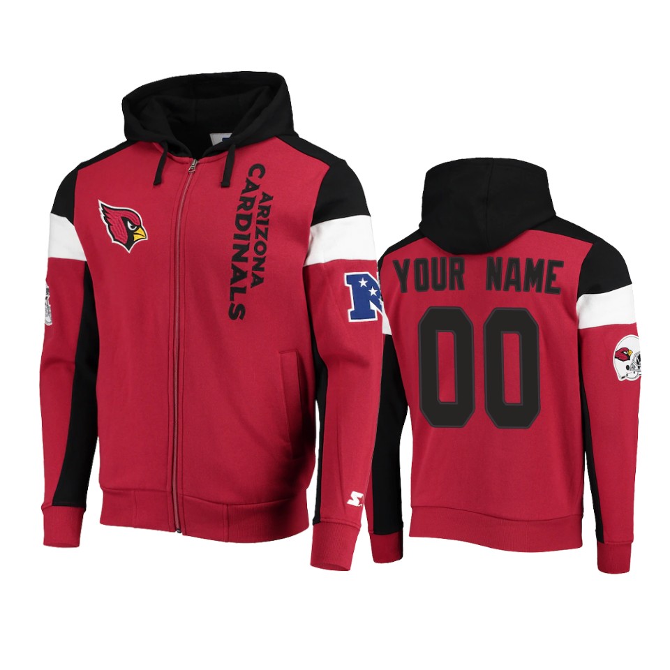 Custom Cardinals Cardinal Black Extreme Throwback Full-Zip Hoodie