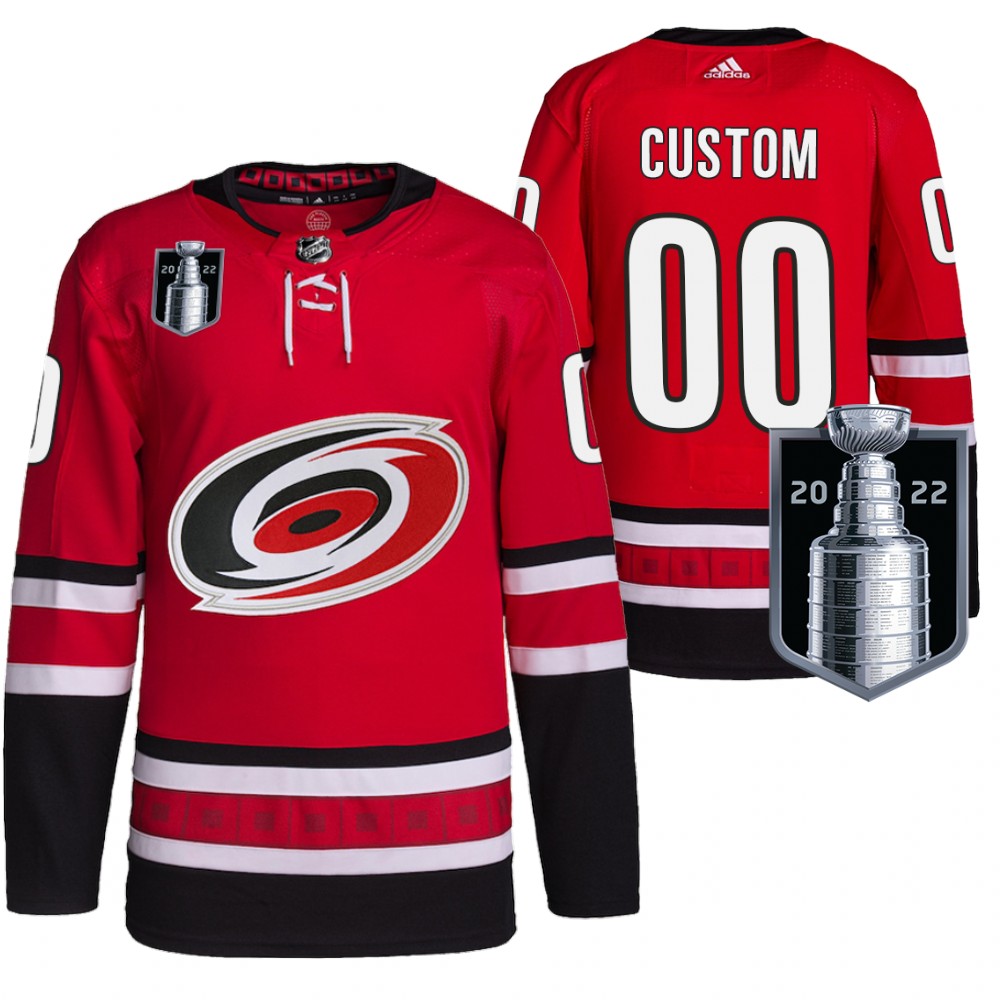 Custom Carolina Hurricanes Red 2022 Stanley Cup Playoffs Authentic Pro Jersey