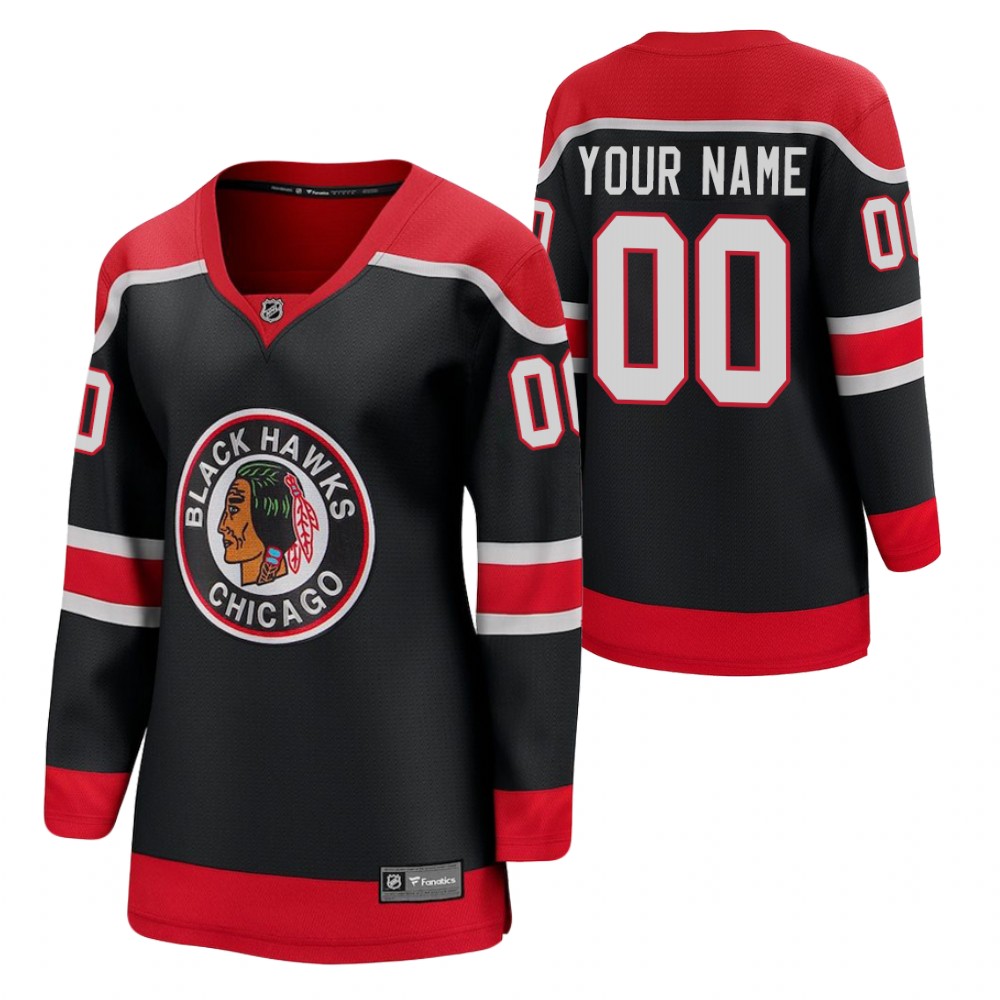 Custom Chicago Blackhawks 2021 Special Edition Black Women Jersey