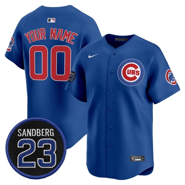 Custom Chicago Cubs 'Ryne Sandberg Tribute' Vapor Premier Limited Custom Jersey V2 - All Stitched  Royal