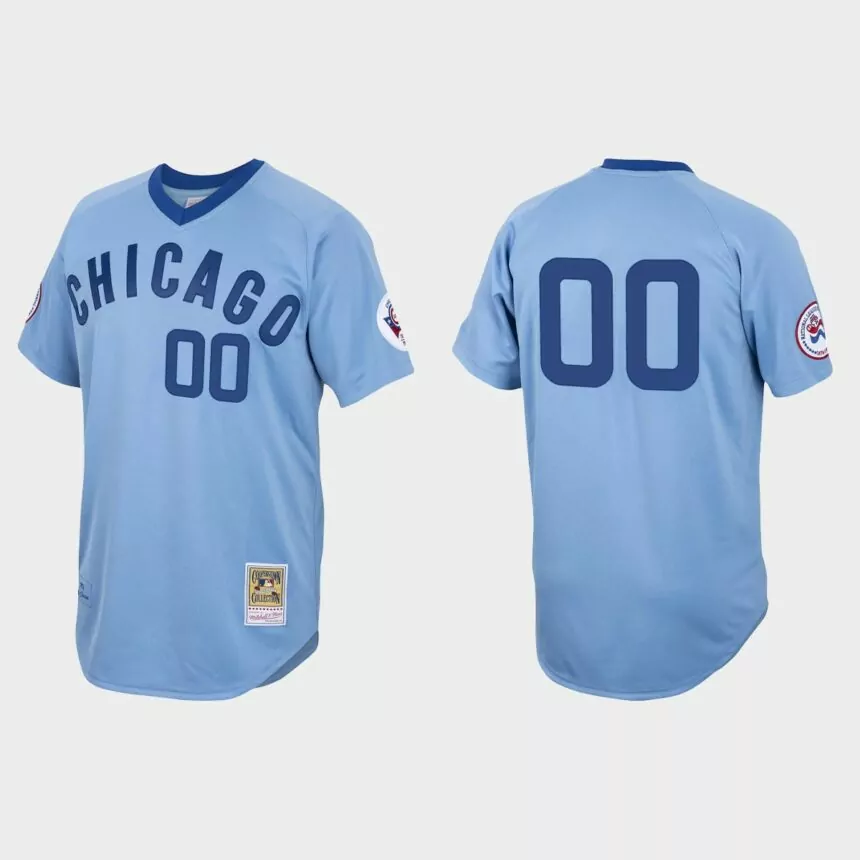 Custom Chicago Cubs Authentic 1976 Cooperstown Jersey – Light Blue