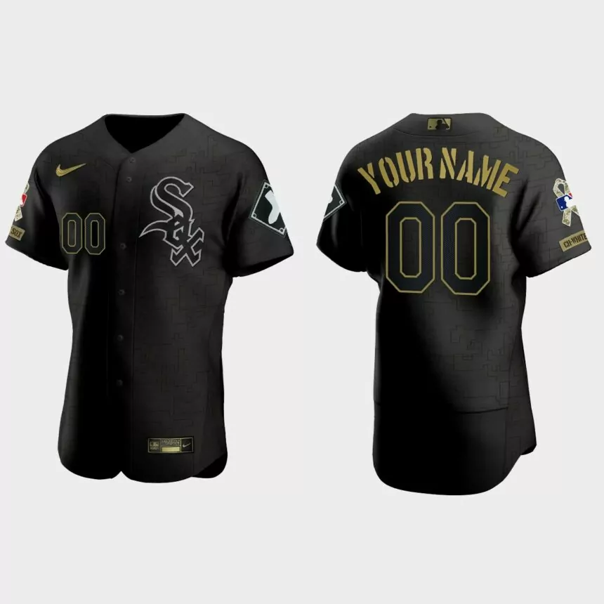 Custom Chicago White Sox 2021 Salute to Service Jersey – All Black