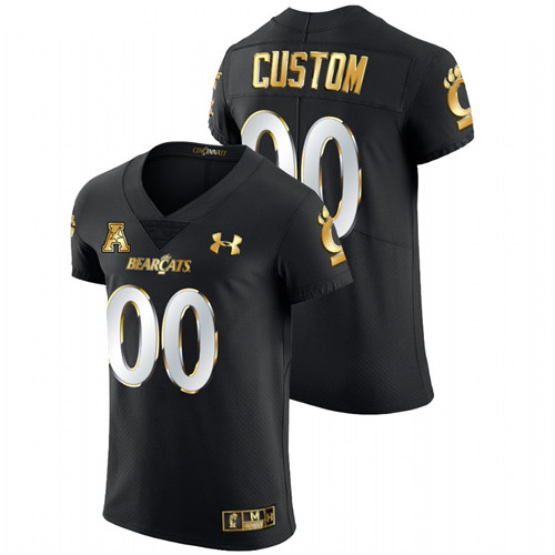 Custom Cincinnati Bearcats Black 2021-22 Golden Edition Elite Football Jersey