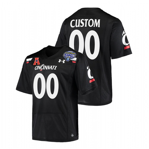 Custom Cincinnati Bearcats Black 2021 Cotton Bowl College Football Playoff Jersey