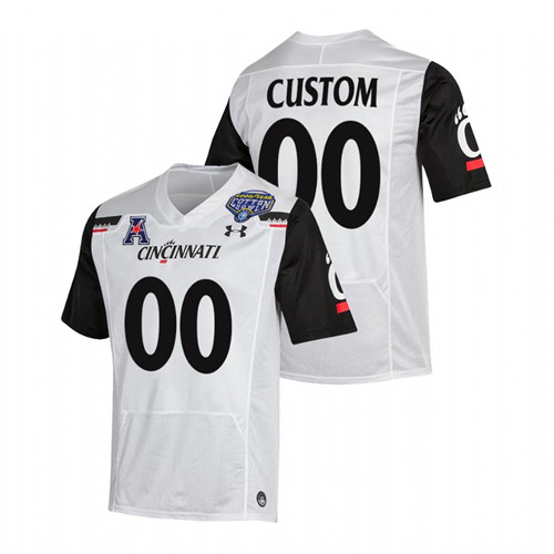 Custom Cincinnati Bearcats White 2021 Cotton Bowl College Football Playoff Jersey