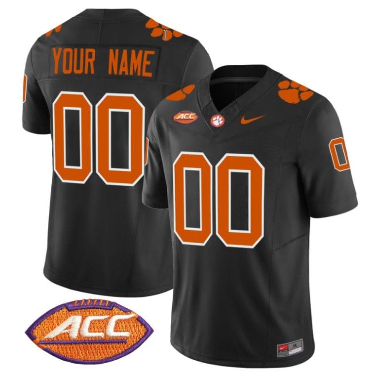 Custom Clemson Tigers Jersey Name and Number Vapor Limited ACC Patch College Football Stitched Black