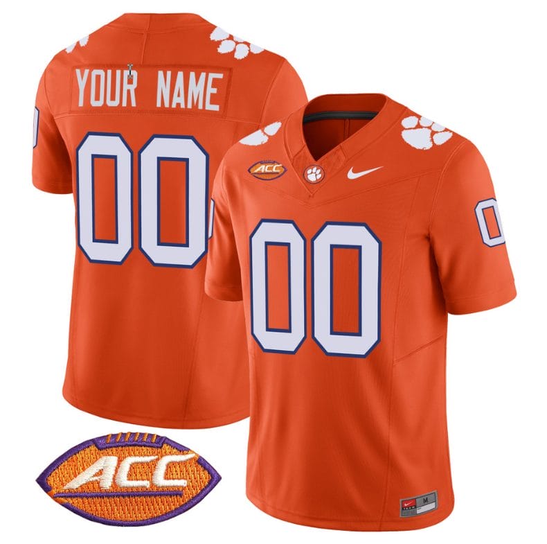 Custom Clemson Tigers Jersey Name and Number Vapor Limited ACC Patch College Football Stitched Orange