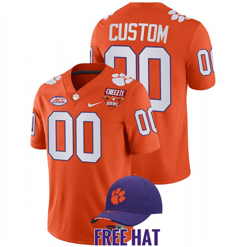 Custom Clemson Tigers Orange 2021 Cheez-It Bowl CFP Jersey