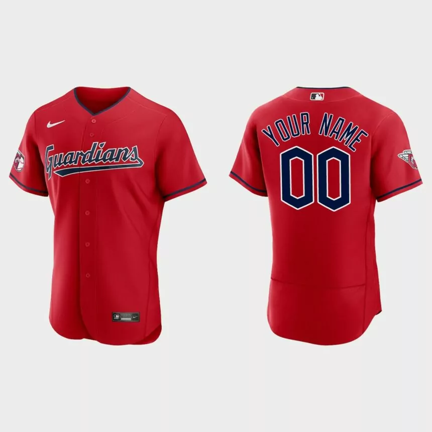 Custom Cleveland Guardians Authentic Jersey – Red