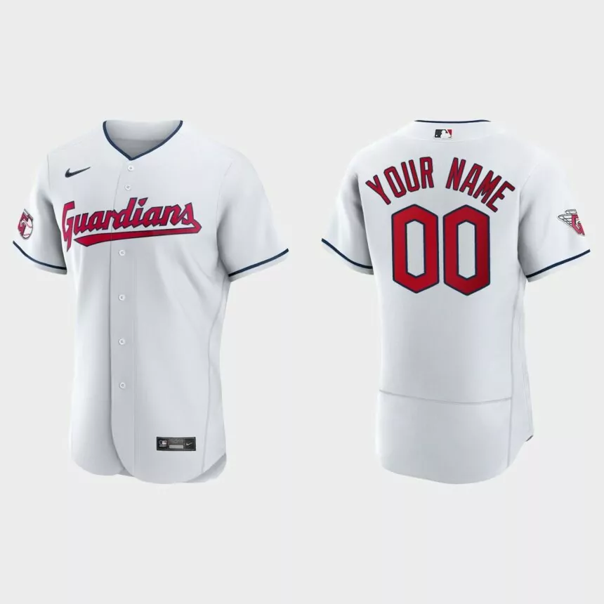 Custom Cleveland Guardians Authentic Jersey – White