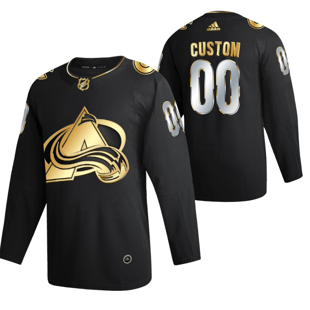 Custom Colorado Avalanche Black 2021 Golden Edition Jersey Limited Authentic