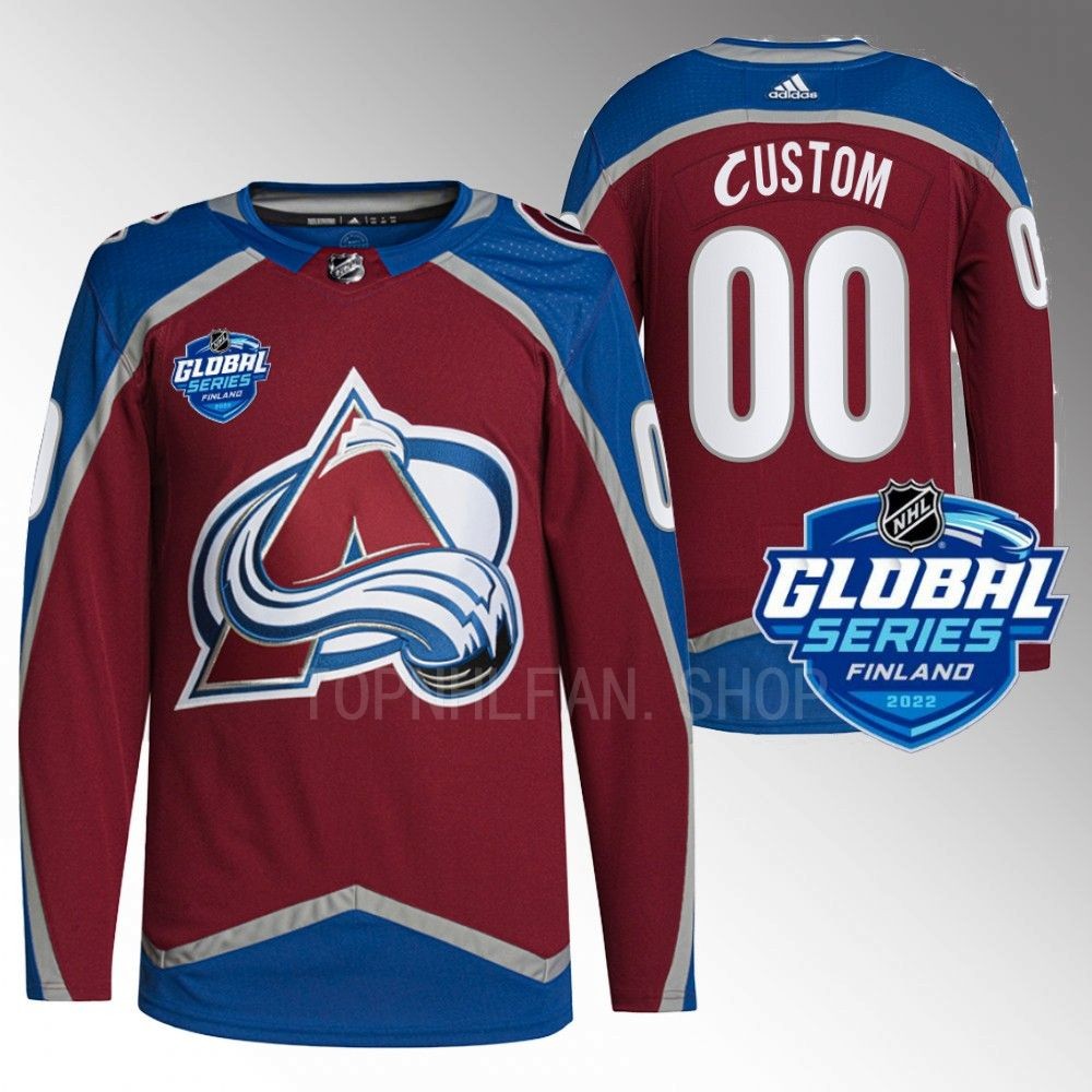 Custom Colorado Avalanche Burgundy 2022 NHL Global Series Authentic Jersey