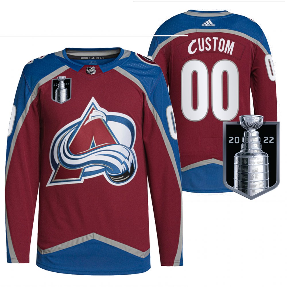 Custom Colorado Avalanche Burgundy 2022 Stanley Cup Playoffs Authentic Pro Jersey