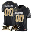 Custom Colorado Buffaloes Vapor Limited football Jersey V3 Big 12 XII Patch - All Stitched BLACK