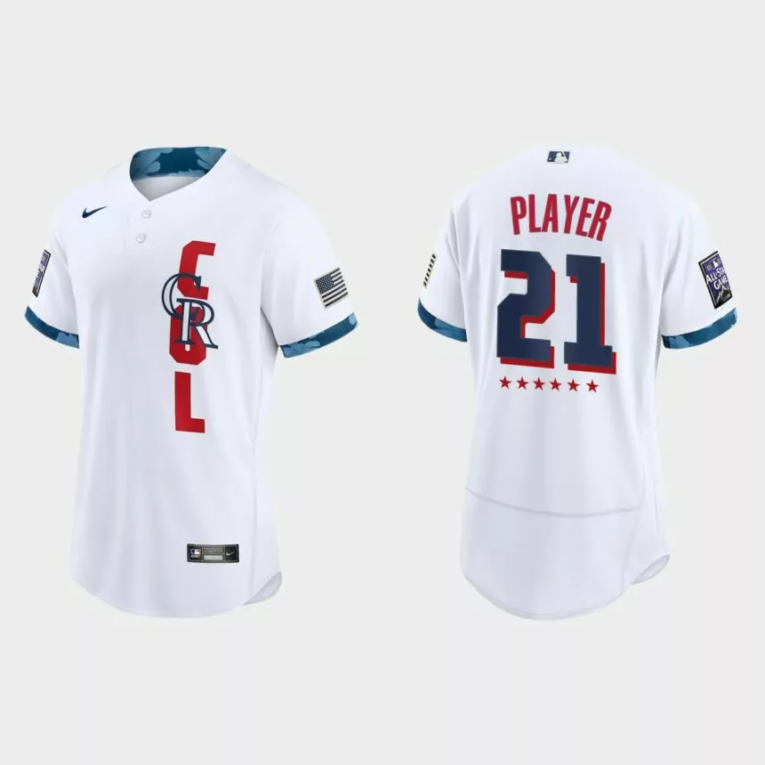 Custom Colorado Rockies 2021 MLB All-Star Game Authentic Jersey – White