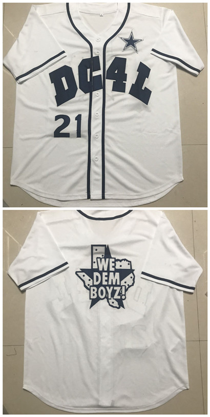 Custom DC4L We Dem Boyz ! baseball Jersey White (Any Name Any Number)