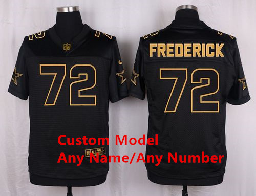 Custom Dallas Cowboys Black Gold Number Jersey