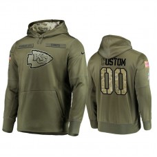 Custom Denver Broncos #00 Olive Pullover Hoodie 2018 Salute To Service