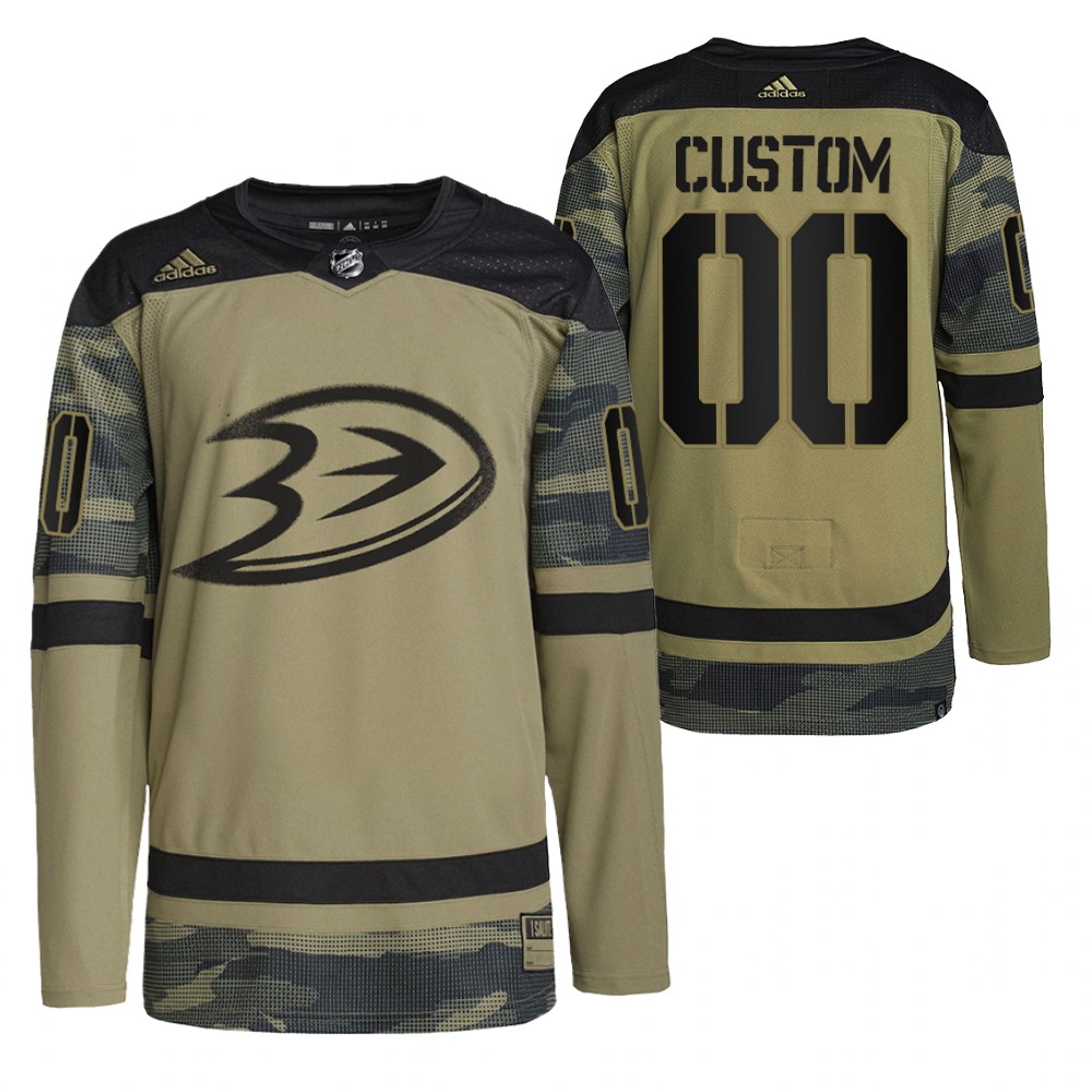 Custom Ducks Military Appreciation Jersey Camo Authentic Practice