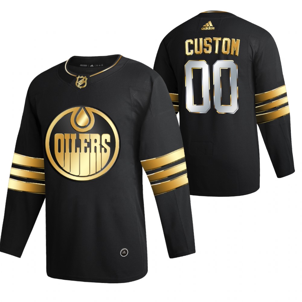 Custom Edmonton Oilers Black 2021 Golden Edition Jersey Limited Authentic