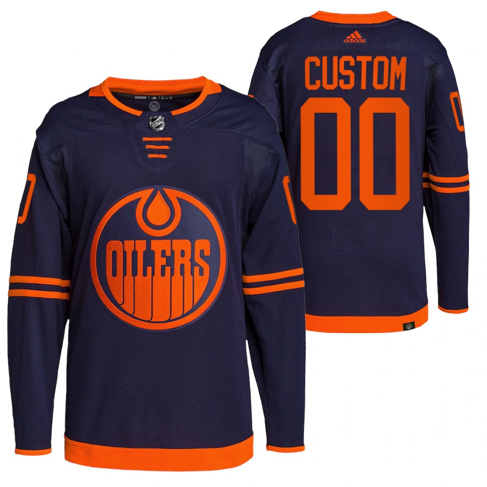 Custom Edmonton Oilers Navy Alternate Primegreen Authentic Pro Jersey