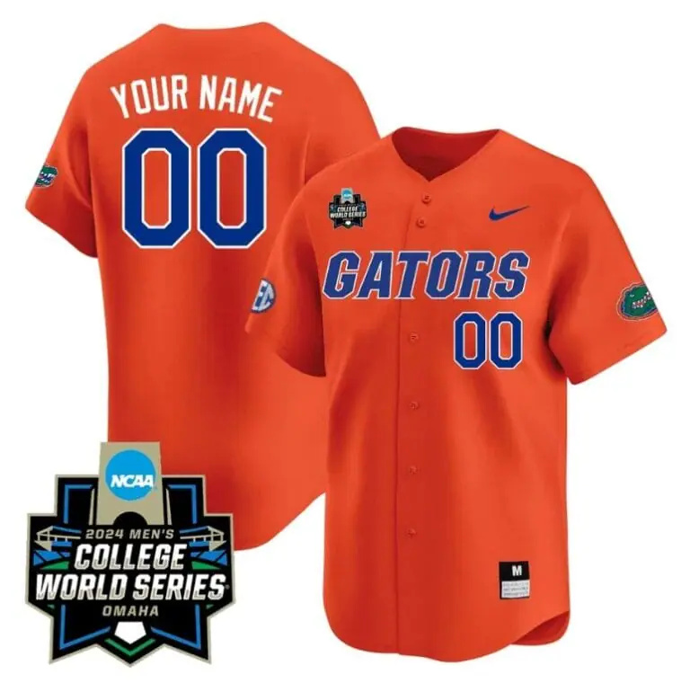 Custom Florida Gators Jersey 2024 College World Series Vapor Premier Limited NCAA Baseball Stitched Gators Orange