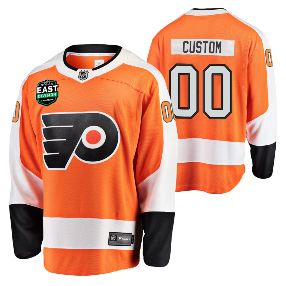 Custom Flyers 2021 East Division Patch Jersey Orange Home