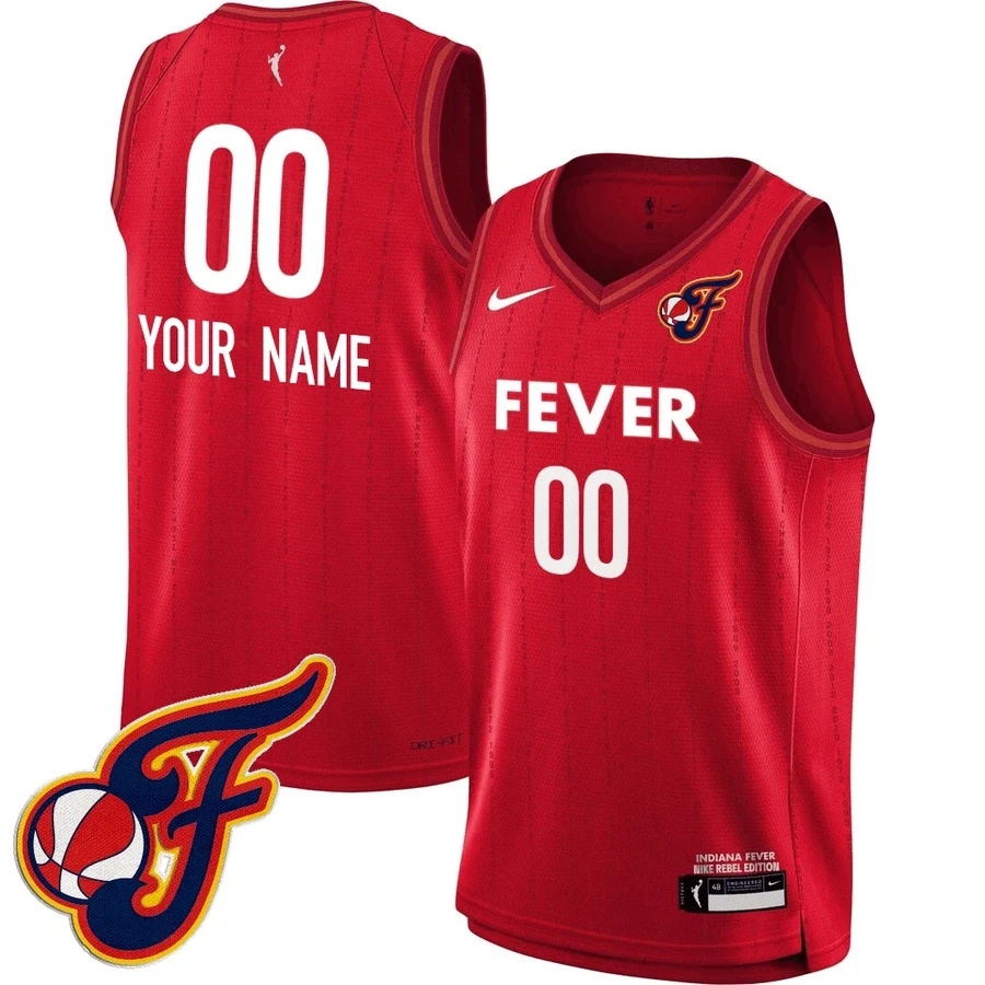 Custom GenderName Indiana Fever 2425 Jersey - Logo Patch red