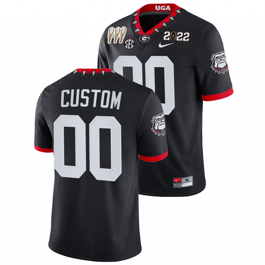 Custom Georgia Bulldogs Black 2021-22 CFP National Champions Jersey