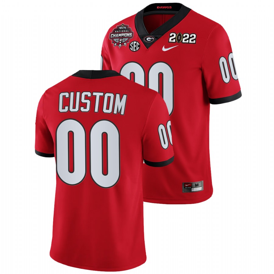 Custom Georgia Bulldogs Red 2021-22 CFP National Champions Jersey