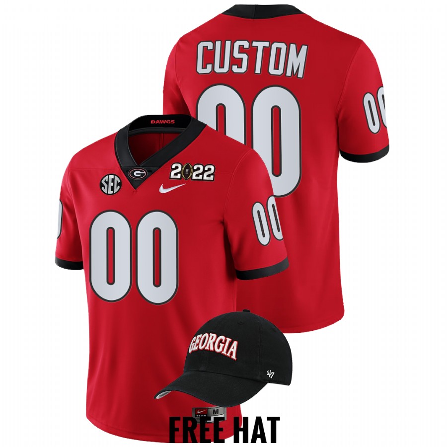 Custom Georgia Bulldogs Red 2021 Orange Bowl Champions CFP Jersey