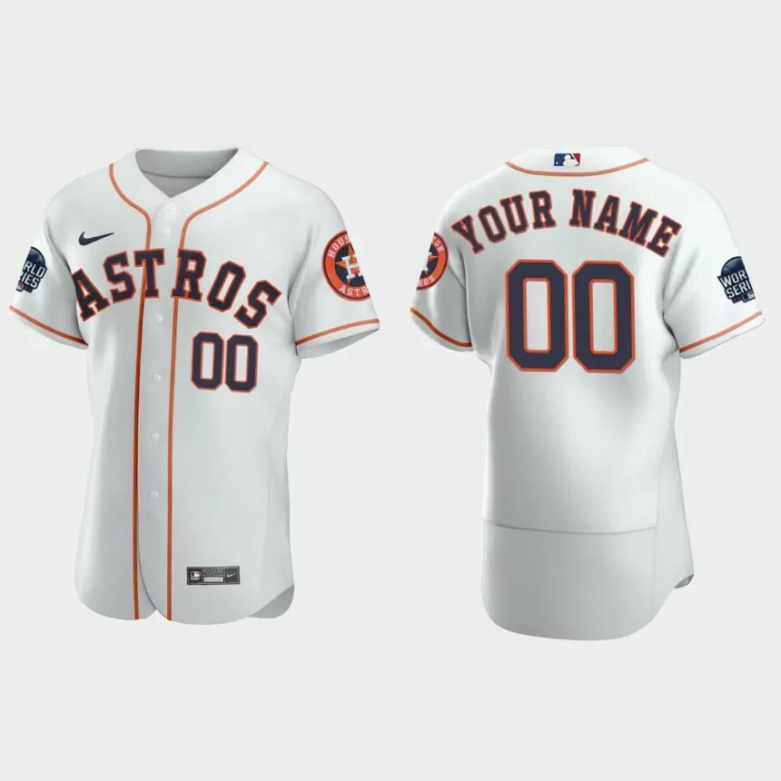 Custom Houston Astros 2021 World Series Authentic Jersey – White