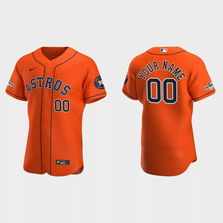 Custom Houston Astros 2022 Postseason Authentic Jersey – Orange