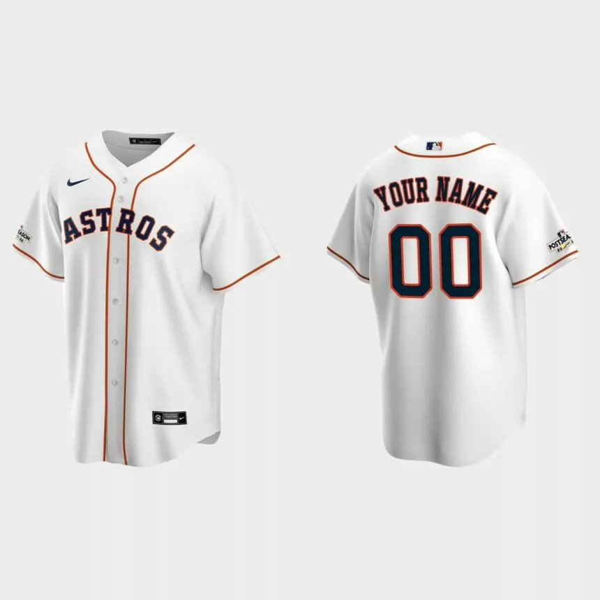 Custom Houston Astros 2022 Postseason Replica Jersey – White